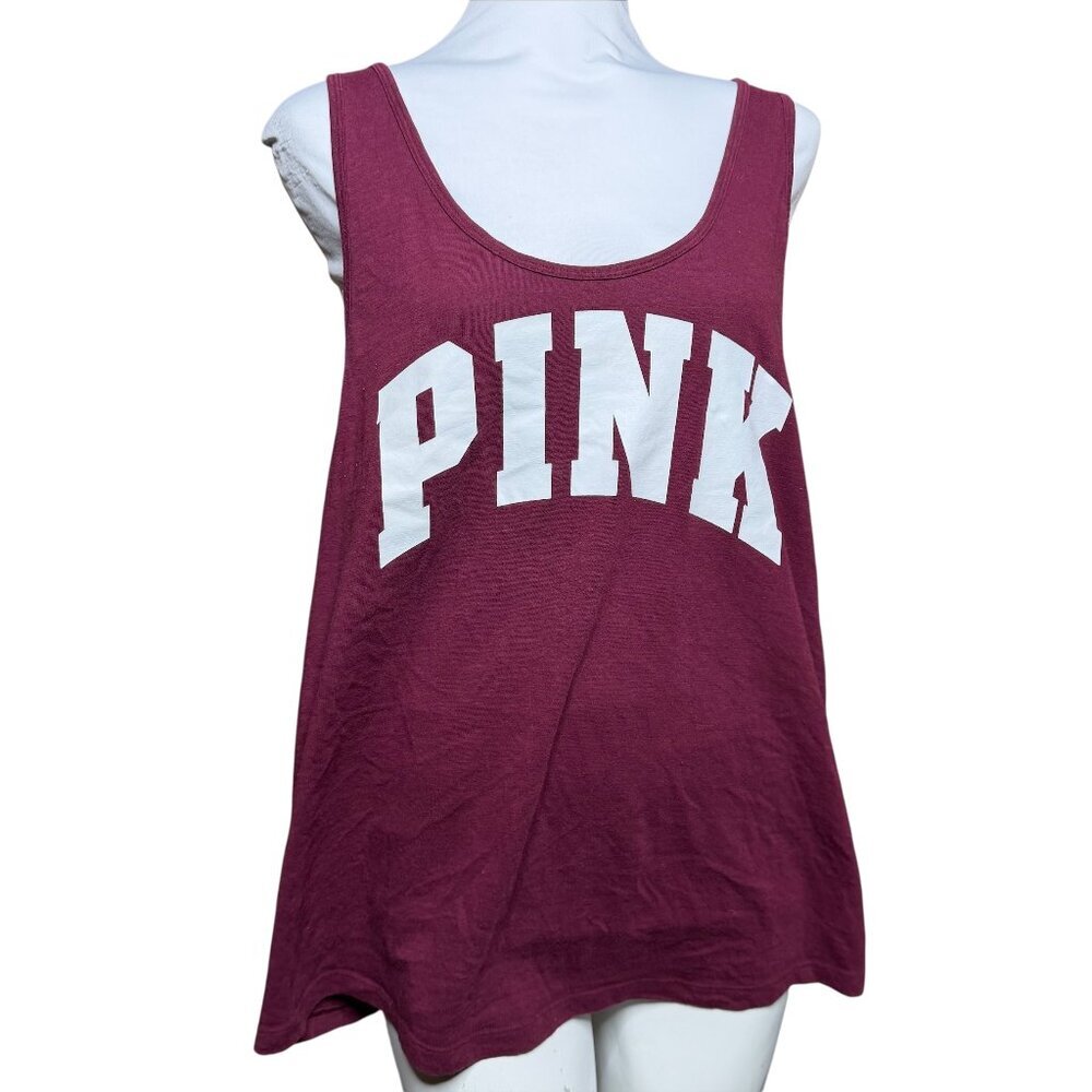 PINK Victoria's Secret tank top maroon X Back low back Large